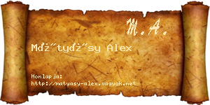 Mátyásy Alex névjegykártya